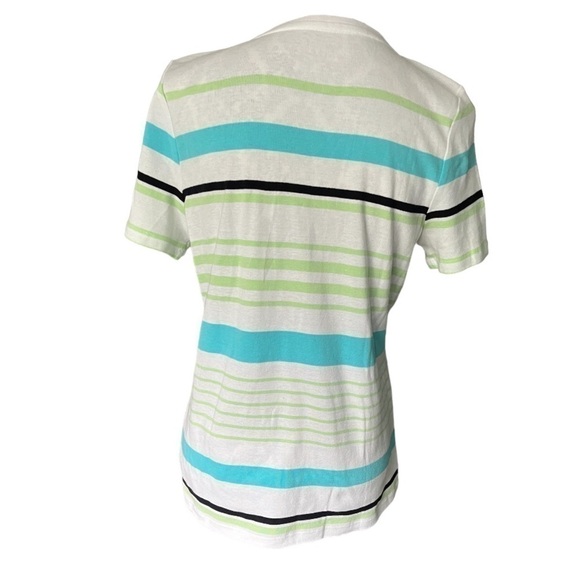 Talbots Striped V-Neck T-Shirt - Picture 2 of 5